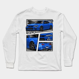 GTR R-34 Manga Series (Blue) Long Sleeve T-Shirt